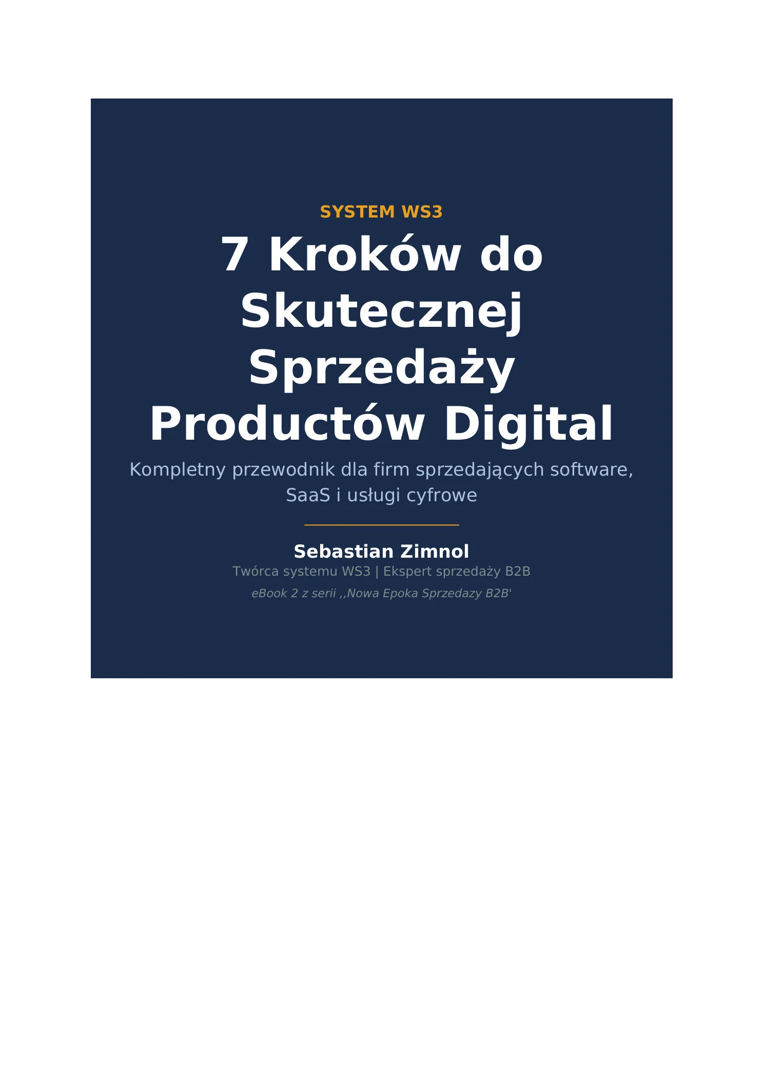 Okładka ebooka WS3 Core: 7 kroków do skutecznej sprzedaży produktów digital